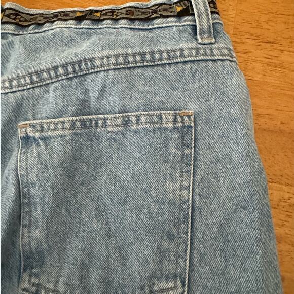 Vintage Y2K Bill Blass Cropped Jeans Purple Ribbon Trim Womens Size 12 Retro - Picture 8 of 11